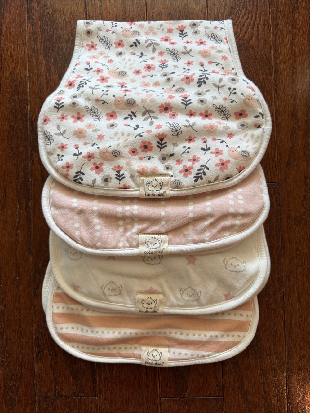 KeaBabies set of 4 baby girl burp cloths